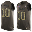 Men's Buffalo Bills #10 Robert Woods Green Salute To Service Hot Pressing Player Name & Number Nike Nfl Tank Top Jersey Nfl