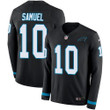Nike Panthers #10 Curtis Samuel Black Team Color Men's Stitched Nfl Limited Therma Long Sleeve Jersey Nfl