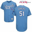 Men's Kansas City Royals #51 Jason Vargas Light Blue Alternate Stitched Mlb Majestic Flex Base Jersey Mlb