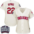 Indians #22 Jason Kipnis Cream 2016 World Series Bound Women's Alternate Stitched Mlb Jersey Mlb- Women's