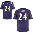 Men's Baltimore Ravens #24 Brandon Carr Purple Team Color Stitched Nfl Nike Elite Jersey Nfl