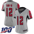 Nike Falcons #12 Mohamed Sanu Sr Silver Women's Stitched Nfl Limited Inverted Legend 100Th Season Jersey Nfl- Women's