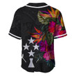 Kosrae Micronesian Hibiscus Tropical Baseball Jersey | Colorful | Adult Unisex | S - 5Xl Full Size - Baseball Jersey Lf
