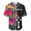 Kosrae Micronesian Hibiscus Tropical Baseball Jersey | Colorful | Adult Unisex | S - 5Xl Full Size - Baseball Jersey Lf