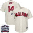 Men's Cleveland Indians #14 Larry Doby Cream Alternate 2016 World Series Patch Stitched Mlb Majestic Cool Base Jersey Mlb
