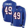 Nike Bills #49 Tremaine Edmunds Royal Blue Team Color Men's Stitched Nfl Limited Therma Long Sleeve Jersey Nfl