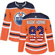 Adidas Edmonton Oilers #93 Ryan Nugent-Hopkins Orange Home Usa Flag Women's Stitched Nhl Jersey Nhl- Women's