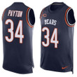 Men's Chicago Bears #34 Walter Payton Navy Blue Hot Pressing Player Name & Number Nike Nfl Tank Top Jersey Nfl