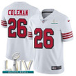 Nike 49Ers #26 Tevin Coleman White Super Bowl Liv 2020 Rush Youth Stitched Nfl Vapor Untouchable Limited Jersey Nfl