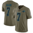 Panthers #7 Kyle Allen Olive Men's Stitched Football Limited 2017 Salute To Service Jersey Nfl