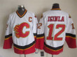 Calgary Flames #12 Jarome Iginla 2003 White Throwback Ccm Jersey Nhl