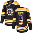 Men's Boston Bruins #9 Johnny Bucyk Black Home Authentic Usa Flag 2019 Stanley Cup Final Bound Stitched Hockey Jersey Nhl