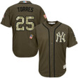 New York Yankees 25 Gleyber Torres Green Salute to Service Stitched Baseball Jersey MLB