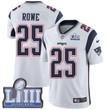 #25 Limited Eric Rowe White Nike Nfl Road Men's Jersey New England Patriots Vapor Untouchable Super Bowl Liii Bound Nfl
