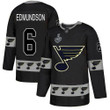 Men's St. Louis Blues #6 Joel Edmundson Black Team Logo Fashion 2019 Stanley Cup Final Bound Stitched Hockey Jersey Nhl