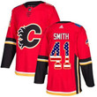 Adidas Flames #41 Mike Smith Red Home Usa Flag Stitched Nhl Jersey Nhl