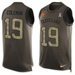 Men's Cleveland Browns #19 Corey Coleman Green Salute To Service Hot Pressing Player Name & Number Nike Nfl Tank Top Jersey Nfl