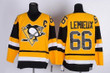 Pittsburgh Penguins #66 Mario Lemieux Yellow Throwback Ccm Jersey Nhl