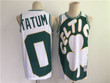 Men's Boston Celtics #0 Jayson Tatum White And Green Big Face Throwback Stitched Jersey Nba