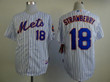 New York Mets #18 Darryl Strawberry White Pinstripe Cool Base Jersey Mlb