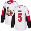 Adidas Men's Ottawa Senators #5 Cody Ceci Authentic White Away Nhl Jersey Nhl