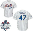New York Mets #47 Hansel Robles Home White Cool Base Jersey With 2015 World Series Participant Patch Mlb