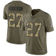 Rams #27 Darrell Henderson Olive Camo Men's Stitched Football Limited 2017 Salute To Service Jersey Nfl