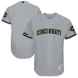 Personalize Jersey Men's Cincinnati Reds Majestic Gray 2018 Memorial Day Authentic Collection Flex Base Team Custom Jersey Mlb