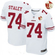 Men's San Francisco 49Ers #74 Joe Staley White 70Th Anniversary Patch Stitched Nfl Nike Elite Jersey Nfl