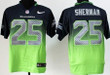 Nike Seattle Seahawks #25 Richard Sherman Navy Blue/Green Fadeaway Elite Jersey Nfl