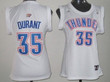 Oklahoma City Thunder #35 Kevin Durant White Womens Jersey NBA- Women's