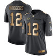Nike Packers #12 Aaron Rodgers Black Men's Stitched Nfl Limited Gold Salute To Service Jersey Nfl