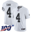 Raiders #4 Derek Carr White Men's Stitched Football 100Th Season Vapor Limited Jersey Nfl