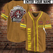 Personalize Baseball Jersey - Custom Name Firefighter Vintage Baseball Jersey | Colorful | Adult Unisex | S - 5XL Full Size - Baseball Jersey LF