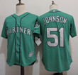 Men's Seattle Mariners #51 Randy Johnson Green Cooperstown Collection Cool Base Jersey Mlb