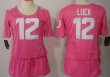 Nike Indianapolis Colts #12 Andrew Luck Breast Cancer Awareness Pink Womens Jersey Nfl- Women's