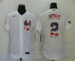 Men's New York Yankees #2 Derek Jeter White Usa Flag Stitched Mlb Flex Base Nike Jersey Mlb