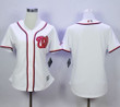 Nationals Blank White Women's Fashion Stitched Baseball Jersey Mlb- Women's