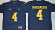 Men's Michigan Wolverines #4 Jim Harbaugh Navy Blue Stitched NCAA Brand Jordan College Football Jersey NCAA