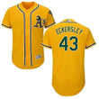 Men's Oakland Athletics #43 Dennis Eckersley Gold Flexbase Collection Stitched Mlb Jersey Mlb