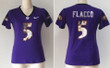 Nike Baltimore Ravens #5 Joe Flacco Handwork Sequin Lettering Fashion Purple Womens Jersey Nfl- Women's