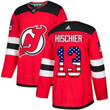 Adidas Devils #13 Nico Hischier Red Home Usa Flag Stitched Nhl Jersey Nhl