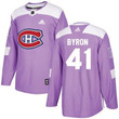 Adidas Canadiens #41 Paul Byron Purple Fights Cancer Stitched Nhl Jersey Nhl