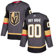 Personalize Jersey Custom Men's Adidas Vegas Golden Knights Grey Home Authentic Stitched Nhl Jersey Nhl
