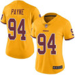 Redskins #94 Da'Ron Payne Gold Women's Stitched Football Limited Rush Jersey NFL- Women's