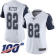 Nike Cowboys #82 Jason Witten White Women's Stitched Nfl Limited Rush 100Th Season Jersey Nfl- Women's