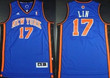 New York Knicks #17 Jeremy Lin Revolution 30 Blue Swingman Jersey Nba