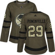 Adidas Buffalo Sabres #29 Jason Pominville Green Salute To Service Women's Stitched Nhl Jersey Nhl- Women's