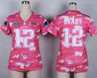 Nike New England Patriots #12 Tom Brady 2014 Salute To Service Pink Camo Womens Jersey Nfl- Women's