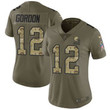 Women's Nike Cleveland Browns #12 Josh Gordon Olive Camo Stitched NFL Limited 2017 Salute to Service Jersey NFL- Women's